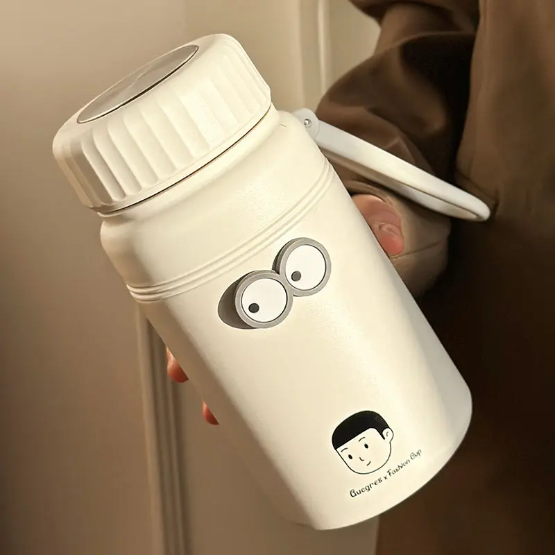 Cốc Cách Nhiệt, Cấp Thực Phẩm 316, Dung Tích Lớn (1000ml), Thích Hợp Cho Học Sinh Nữ, Cốc Nước Giữ Nhiệt, Bộ Lọc Trà Ưa Nhìn Nồi Cách Nhiệt 7