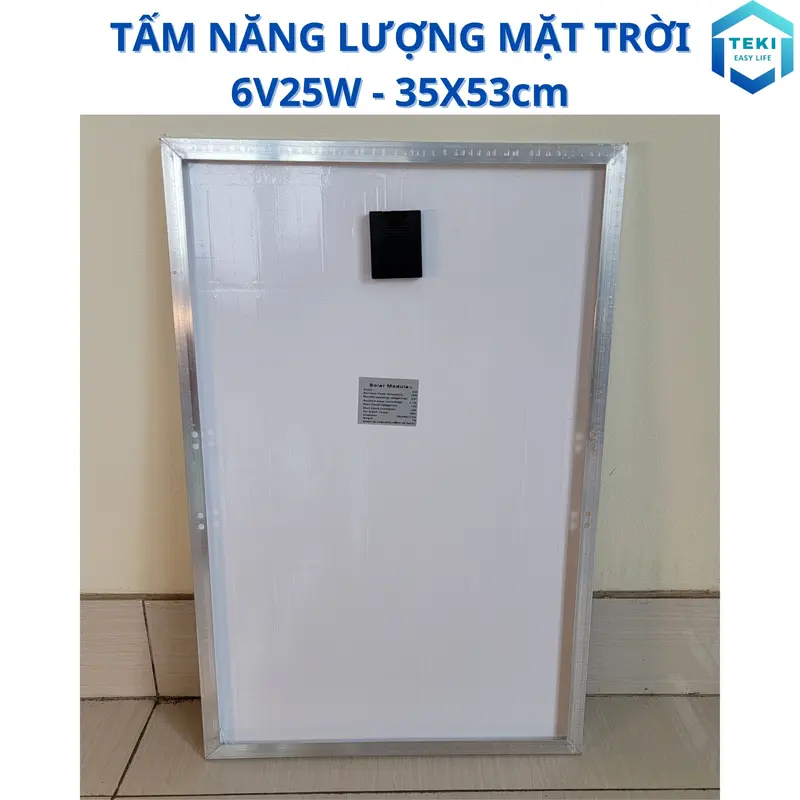 TẤM PIN NĂNG LƯỢNG MẶT TRỜI MONO 6V 25W 35x53cm - TEKI 4