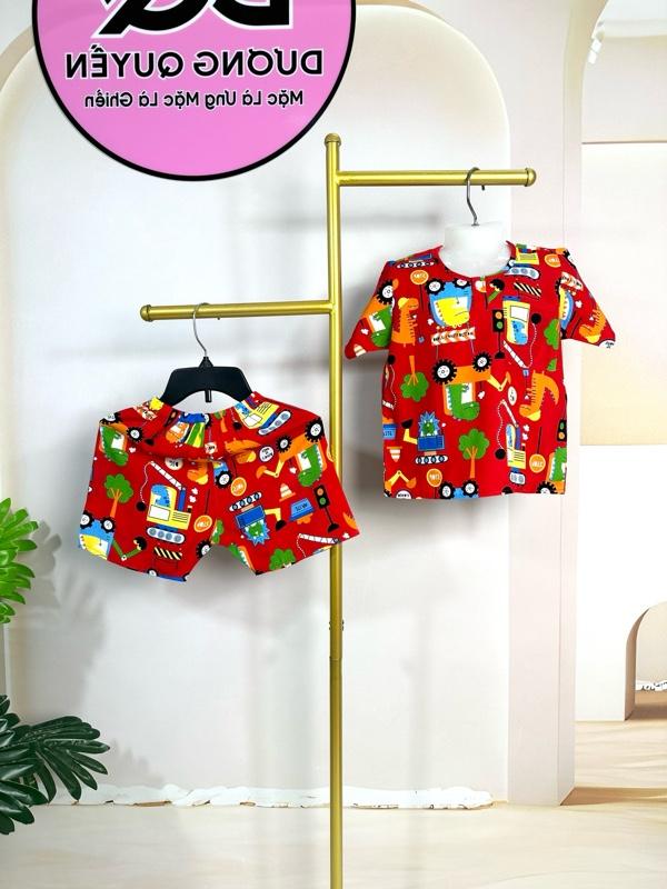 Product Introduction of DQ5 - 02. Bộ Quần Ngắn Áo Tay Ngắn Bé Trai. Chất Vải Tole Lanh Hai Da. Size 11kg đến 12kg. 17