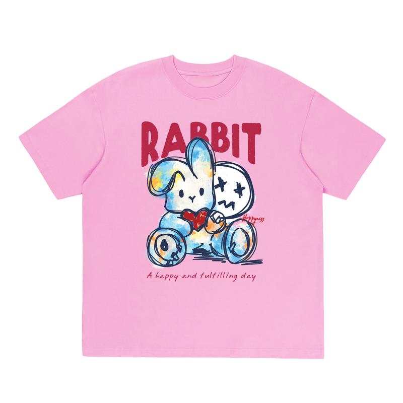 Áo thun VATO Rabbit - Áo phông nam,  nữ, áo thun cotton co giãn 2 chiều dáng suông, form rộng dễ mix match nhiều phong cách 1