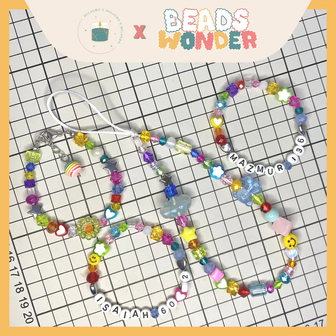 Beads Wonder Beata Rainbeau | Phone Strap Manik | Gelang Manik Lanyard