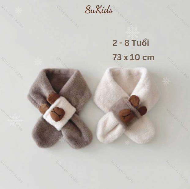  Khăng quàng cổ cao cấp mềm min họa tiết Gấu 3D giữ ấm mùa đông SK113 