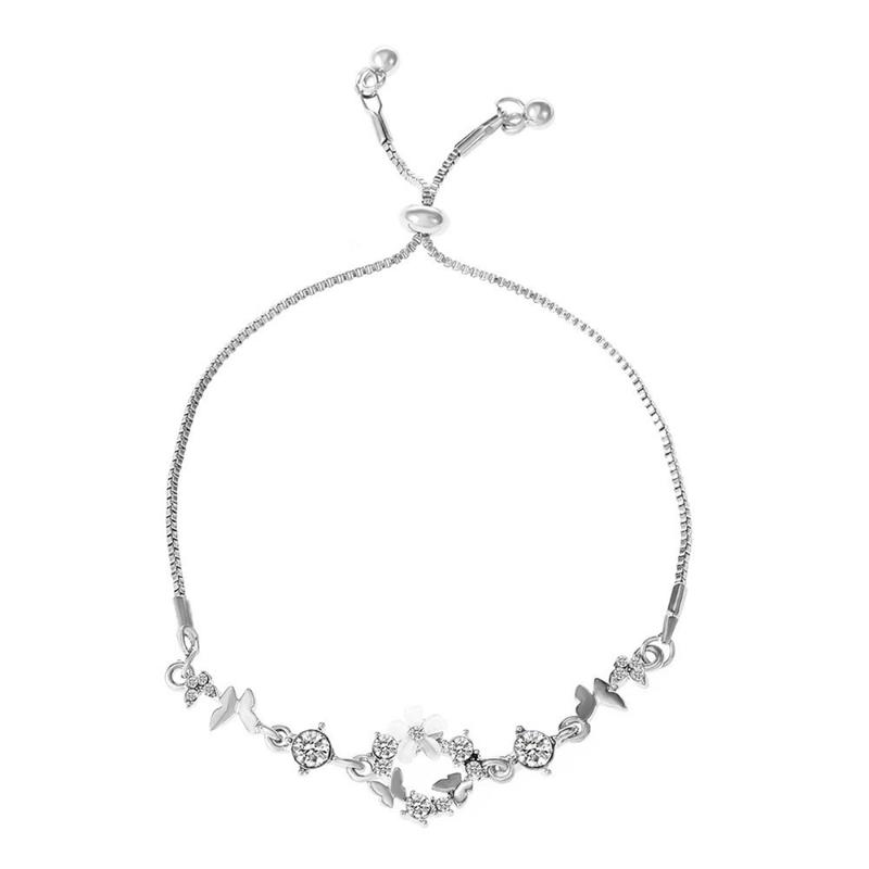 Lắc tay nữ THE SKY vòng tay vườn hoa hồ điệp dây rút freesize có thể tuỳ chỉnh theo tay đeo phụ kiện thời trang hot trend LT18 lắc tay vòng tay nữ trang trang sức nữ Women Voi