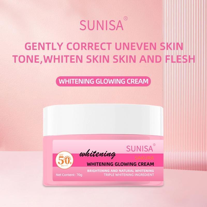 glutathione whitening face cream BUY 1 TAKE 3 Sunisa Whitening Facial Cream Glutathione Arbutin Glowing  Sakura Cream SPF50 PA+++ for Face Body Skin 70g