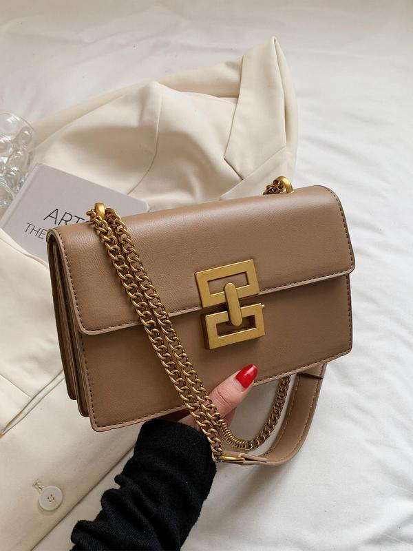 Fashion Chain Strap Quilted Pu Leather Square Bag, Simple Plain Rhombus Embossed Crossbody Bag, with Adjustable Shoulder Strap, Daily Commuting Shoulder Bag for Women, Girlfriend Gifts 7