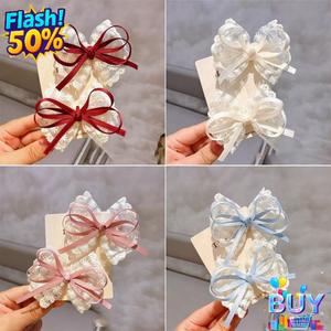 เครื่องประดับผมโบว์ลูกไม้สไตล์เกาหลี, สต็อกพร้อม, สำหรับสาวน้อย, กิ๊บติดผมลูกไม้อันหรูหรา, ทำด้วยมือหนัก, เครื่องประดับผมระดับไฮเอนด์, ทันสมัย, ดีไซน์สวย, ปี 2025