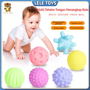 Leletoys Bayi Karet Lembut Tangan Menangkap Bola Sentuhan Persepsi Pelatihan Menggenggam Mainan Menyentuh Bola Pijat Dapat Menggigit