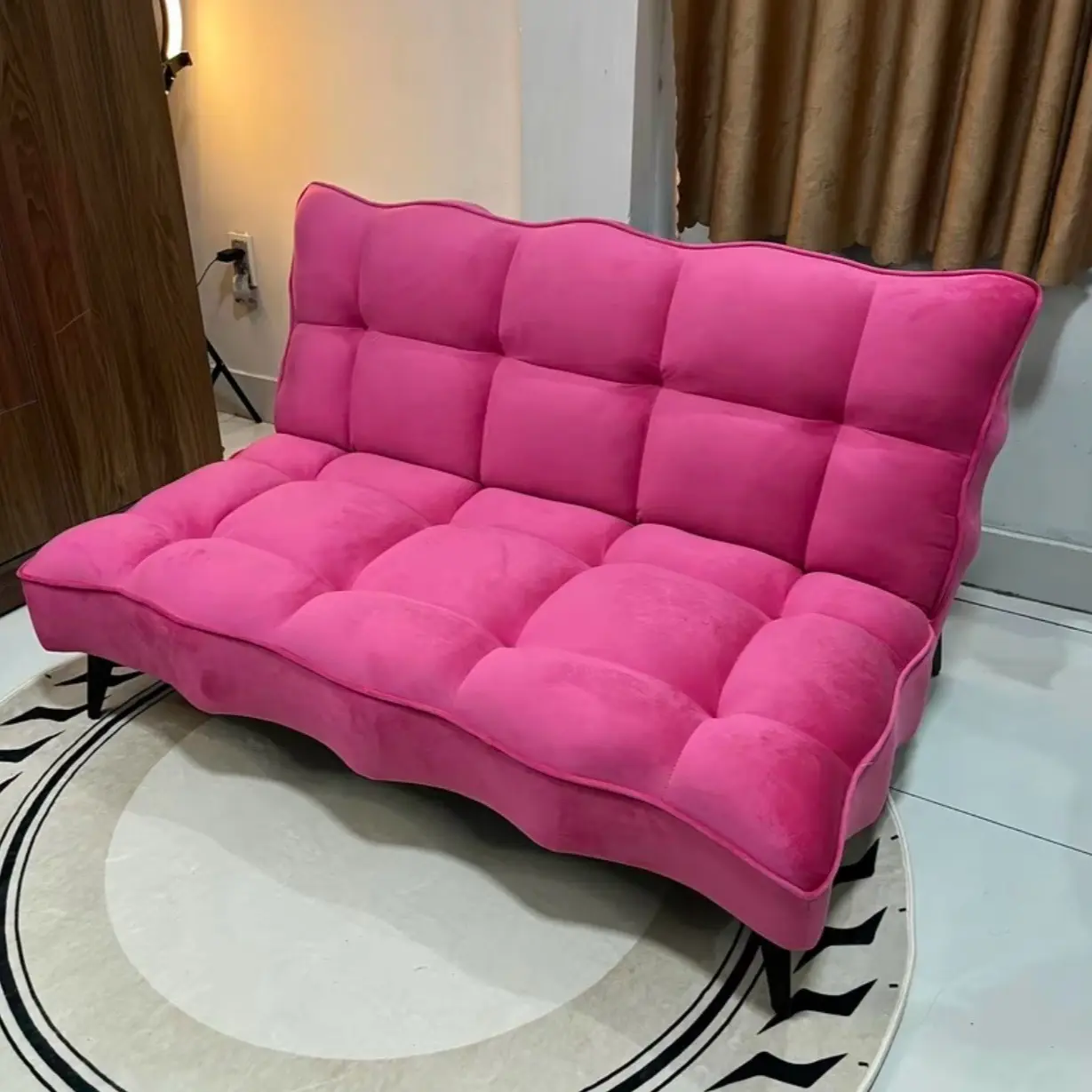 Sofa mini, sofa thư giãn, ghế sofa vải nhung mịn 1m2 chân sắt, sofa bed cho căn hộ, chung cư, gia đình giường nằm gấp gọn furniture s of ghếnệm giuong decor các mẫu