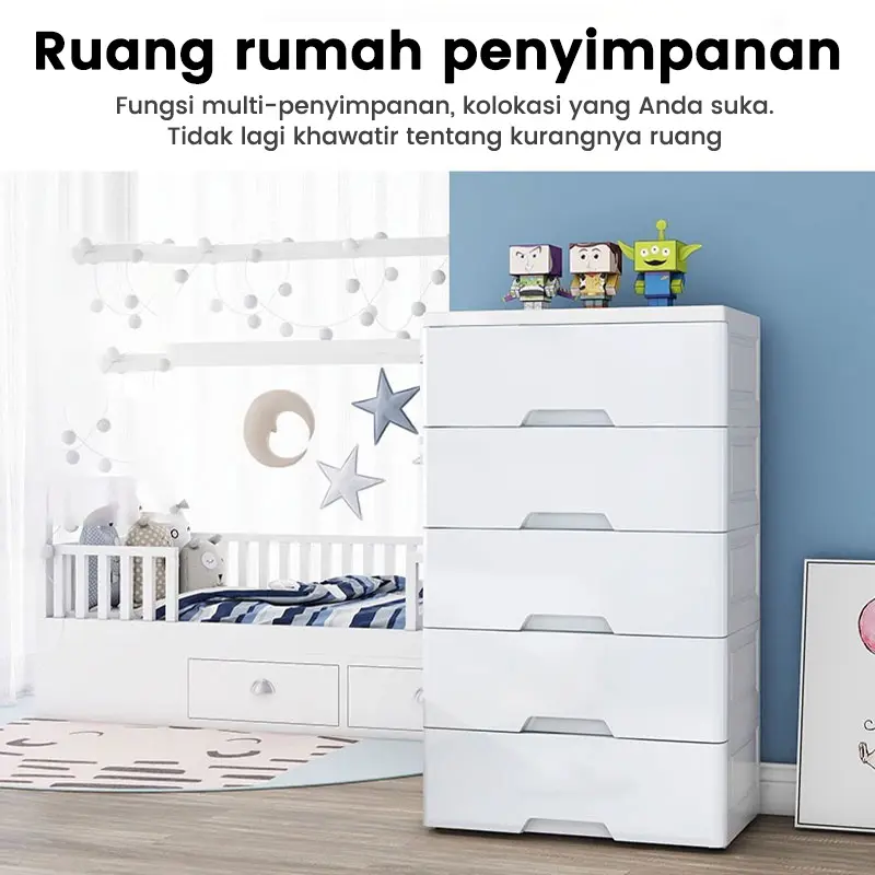 【7 Tingkat】Sakula Lemari Plastik Jumbo 7 Tingkat dengan Roda dan Garansi Lima Tahun - Furniture, Laci 4