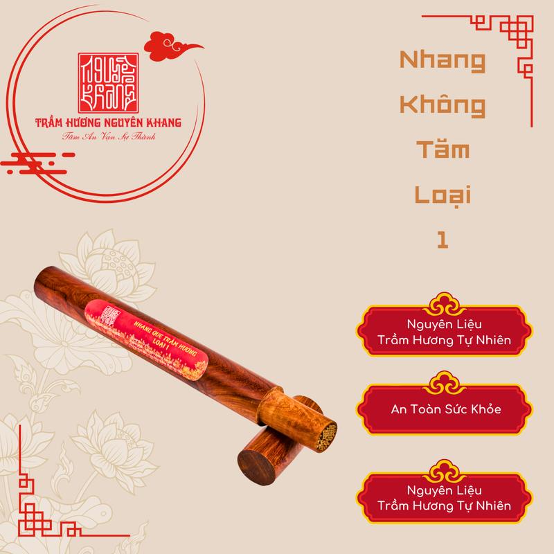 Trầm Hương Nguyên Khang - Nhang Trầm Không Tăm Trung Cấp Ống 75 Cây Loại 1 - Nguyên Liệu Tự Nhiên An Toàn Sức Khỏe - Sản Xuất Tại Quảng Nam