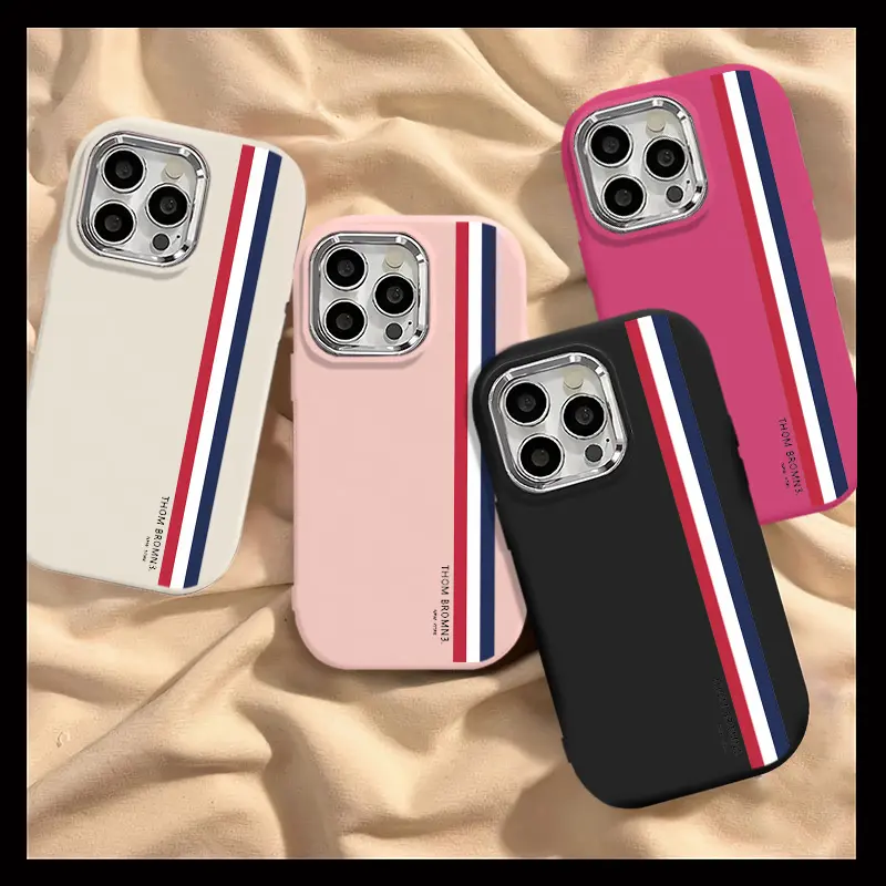 Ốp Lưng IPhone Họa Tiết Dòng Đỏ, Trắng Và Xanh Dương, Thiết Kế Sáng Tạo, Tương Thích Với 16 / 14 / 13 / 12 / 15 / 11 Pro Max, 7 / 8 Plus, XSMAX, SE2020, X, XR, Bảo Vệ Siêu Rơi