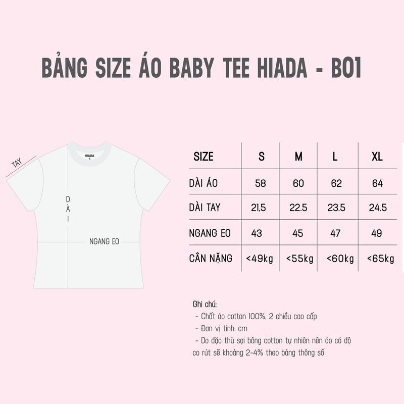 Product Introduction of Áo Thun Nữ HIADA Cổ Tròn Baby Tee 100% Cotton Thoáng Mát Top 0