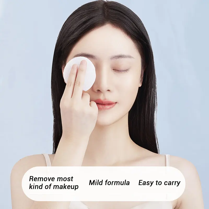 Khăn lau tẩy trang ướt, 55 chiếc, Khăn lau tẩy trang dạng Lỏng miếng bông, Dụng cụ làm sạch, dưỡng ẩm, làm sạch 8