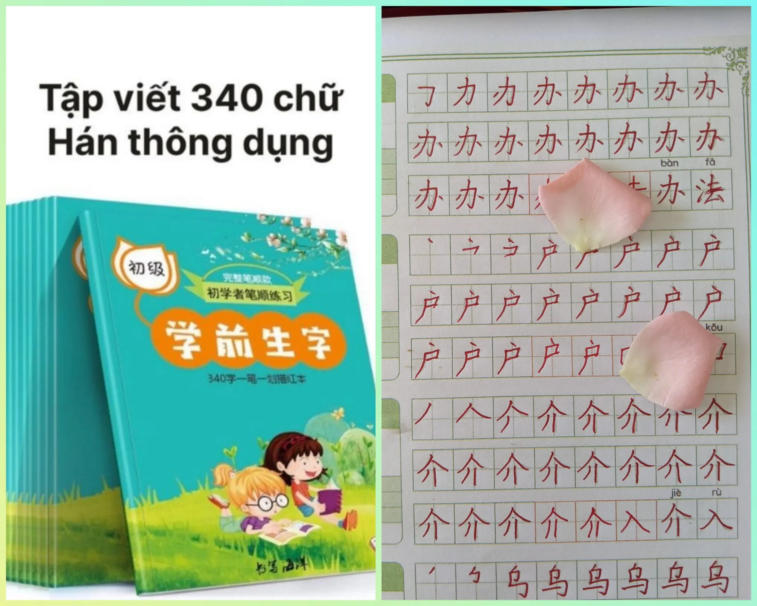 Vở tập viết 340 chữ Hán thông dụng dành cho người mới học tiếng Trung