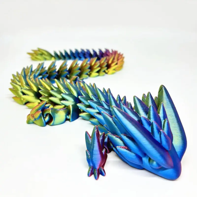 3D Printed Dragon Design Decoration, Colorful Rainbow Dragon Ornament, Desktop Decoration, Perfect Birthday Gift, Suitable for Children and Adults 3