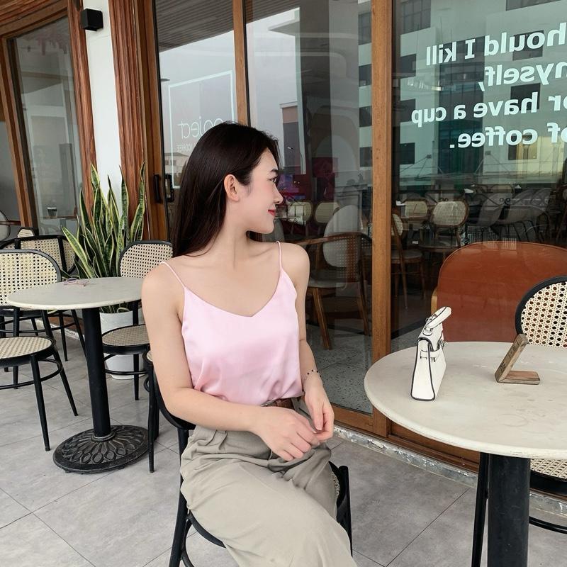 Áo 2 dây nữ cao cấp, áo vải lụa latin cao cấp mặc kèm blazer, chất vải mềm mịn, không nhăn - THANH CLASSIC Women 8