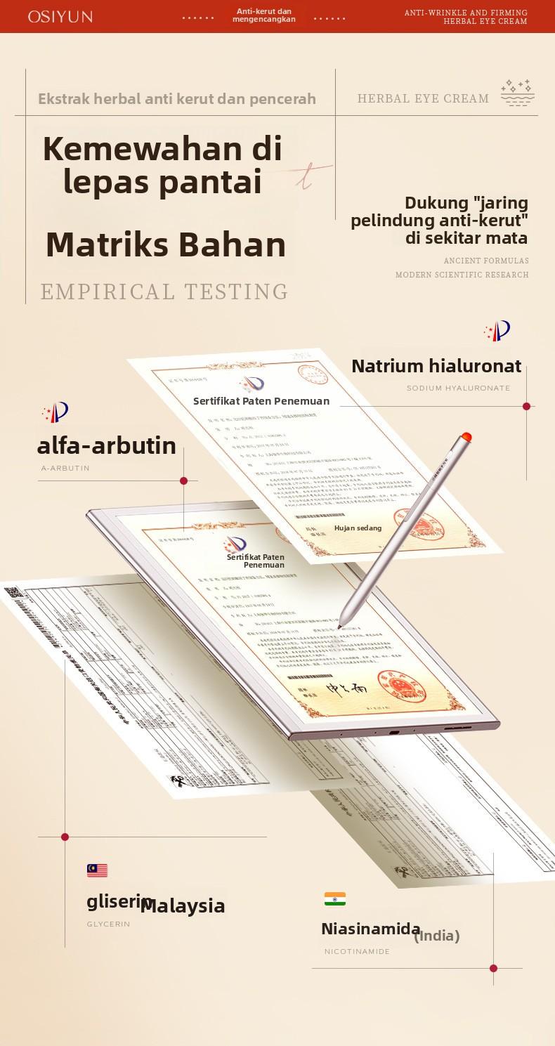 Krim Mata Herbal Anti-Kerut Pengencang Ousi Yun Paket Salon Kecantikan Melembapkan Menghidrasi Memudarkan Kantung Mata Lingkaran Hitam Perawatan Mata