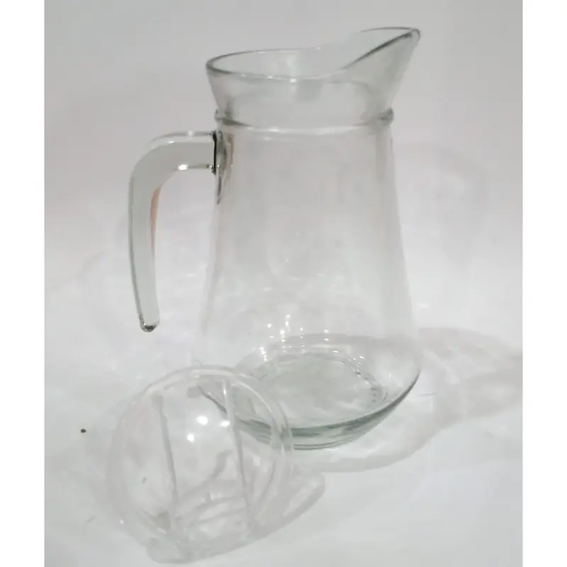 ICHIMEGASTORE Picher Pitcher Water Jug 1000 ml Tempat Air Minum Kaca Pitcher Kaca 1 Liter dengan Tutup 2
