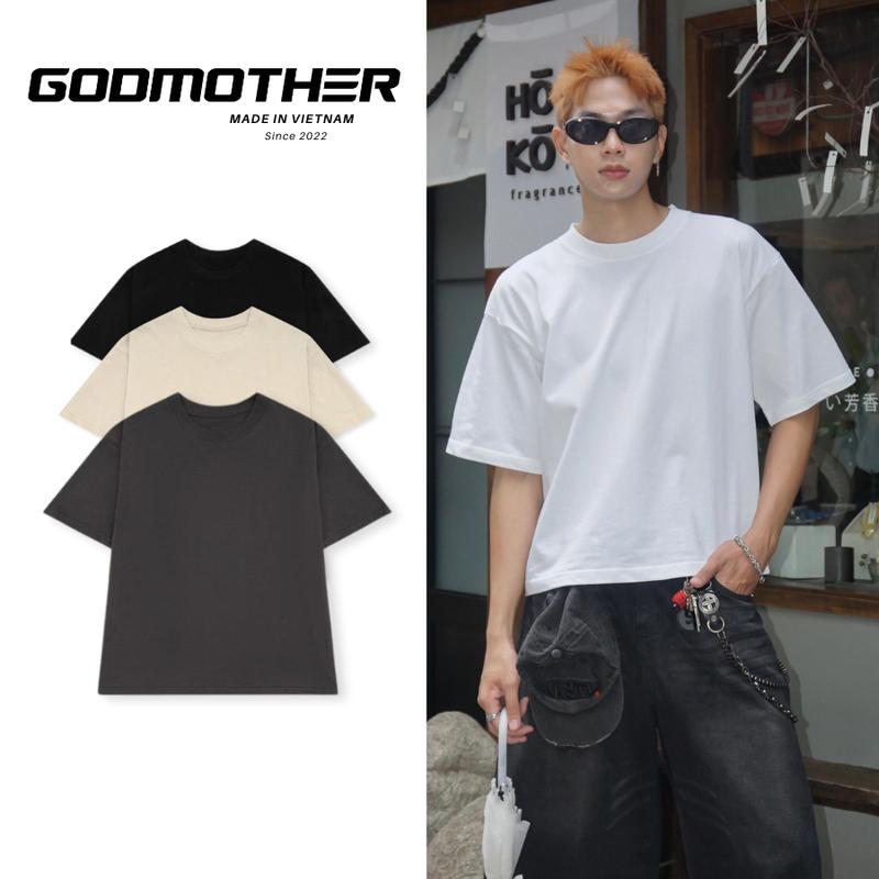 Áo Thun Trơn FORM BOXY GODMOTHER T-Shirt Cotton 250gsm Thoáng Mát Phong Cách Trẻ Trung Năng Động