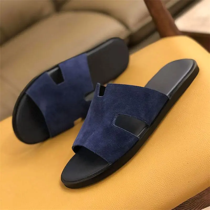 Slippers Men's Shoes 2024 Fashion and Handsome Popular Good-looking Slippers Ankle-Strap Sandals Beach Shoes Men