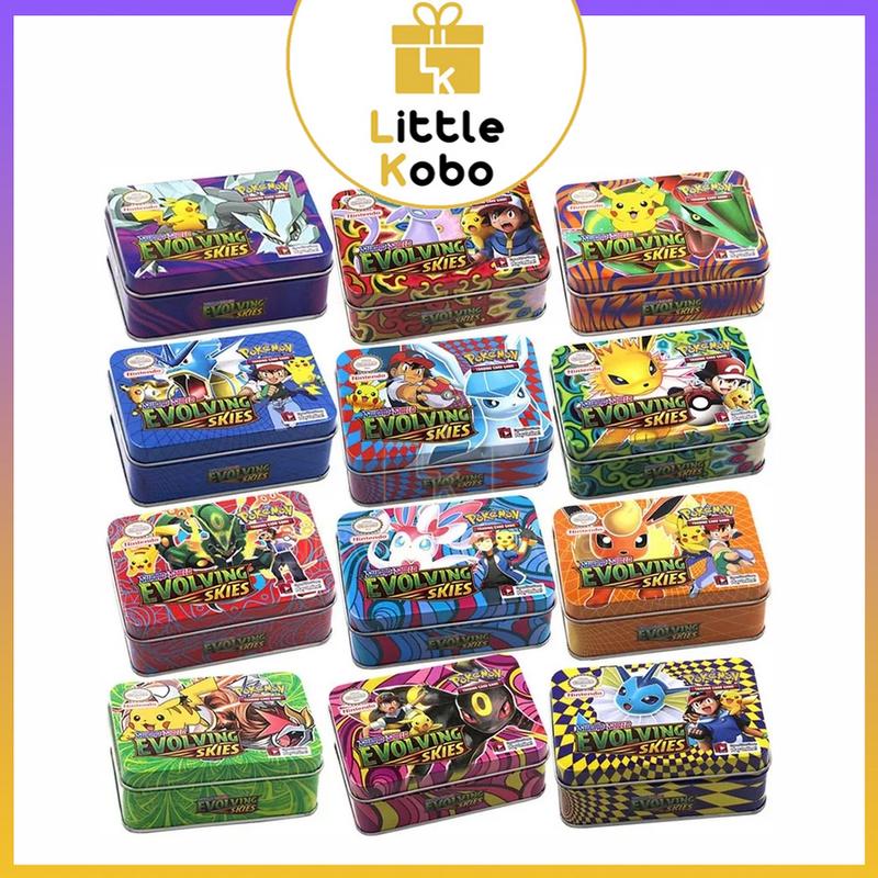Bài Poke.mon Hộp Sắt 42 Thẻ Tặng Kèm 1 Thẻ Vip Poke.mon Hộp Thiếc Đồ Chơi Trẻ Em Xả Stress Sưu Tầm Giải Trí Board Game Thẻ Bài Bộ Bài Cards