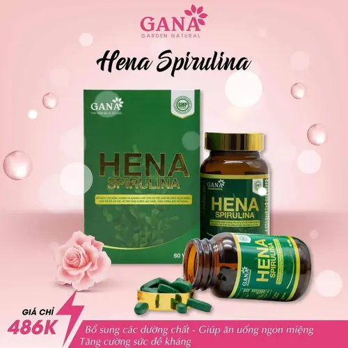 [ CHÍNH HÃNG ] GANA - Tảo xoắn HENA Spirulina Bảo Vệ Sức Khỏe Toàn Diện ( 60 viên) hsd T10/2025