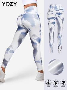 YOZY Women's Tie Dye Print Leggings, Casual Comfy Breathable Skinny Pants for Daily Wear, Ladies Bottoms for All Seasons