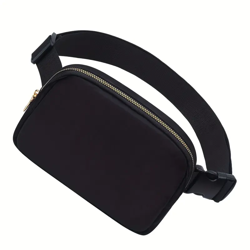 1 Liter Can Be Adjusting Belt Mini Nylon Waist Bag-Lightweight, Multi-Functional Waist Bag, Suitable for Running, Hiking and Traveling, Black Ribbon Golden Zipper Closure, hyper  responder  gear soccer  cleat fun  bikes fat 0