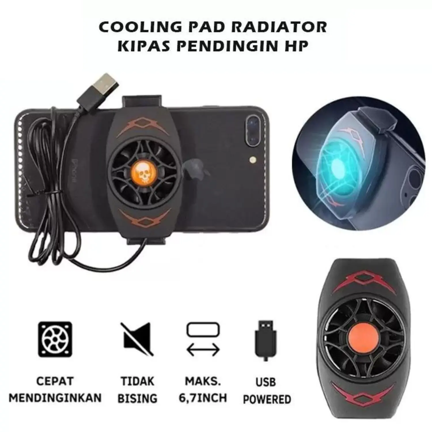Cooling Fan Mobile Phone Radiator Cooler Kipas Pendingin HP Anti Panas