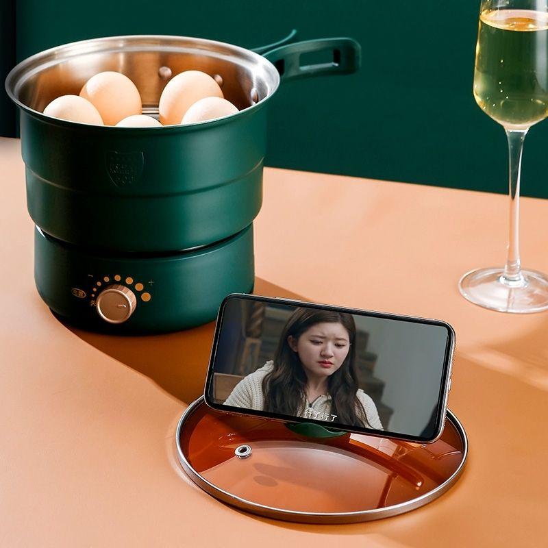 Nồi Điện Cầm Tay Nồi Gấp Được, Nồi Lẩu Một Người, Nồi Đa Năng Chia Đôi, Thích Hợp Cho Du Lịch, Nấu Ăn Cho Hai Người, Có Thể Thu Gọn, Cho Thuê Nồi Lẩu Điện 8