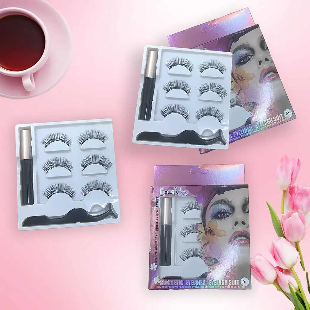 GS Aksesoris Magnetic Lashes Set: Bulu Mata Palsu Natural Tanpa Lem dengan Eyeliner Magnetik Waterproof AWW0001