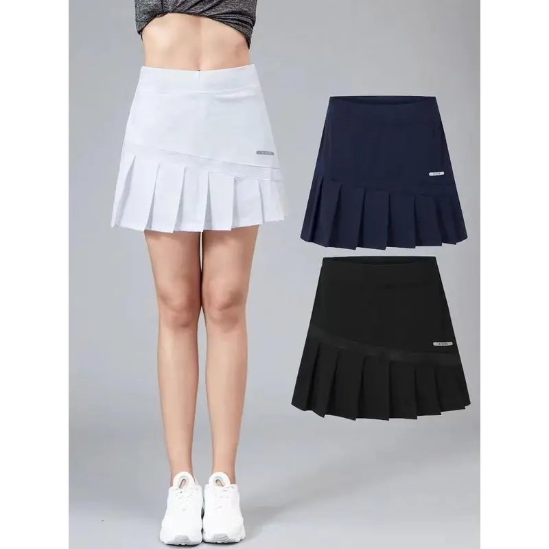 Váy Thể Thao Cho Nữ, Nhanh Khô, Thiết Kế Giả Hai Lớp, Thích Hợp Cho Cầu Lông Và Quần Tennis, Thể Dục Và Chạy Marathon, Váy Xếp Ly Dài Nửa người, Váy Mùa Hè 2