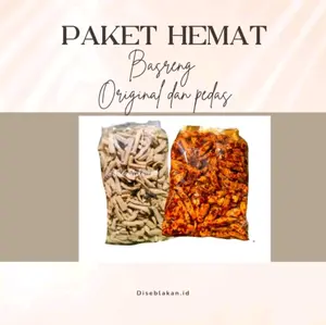 Diseblakan.id - PAKET HEMAT 500gram basreng pedas  + original (500gram) Cemilan Instan