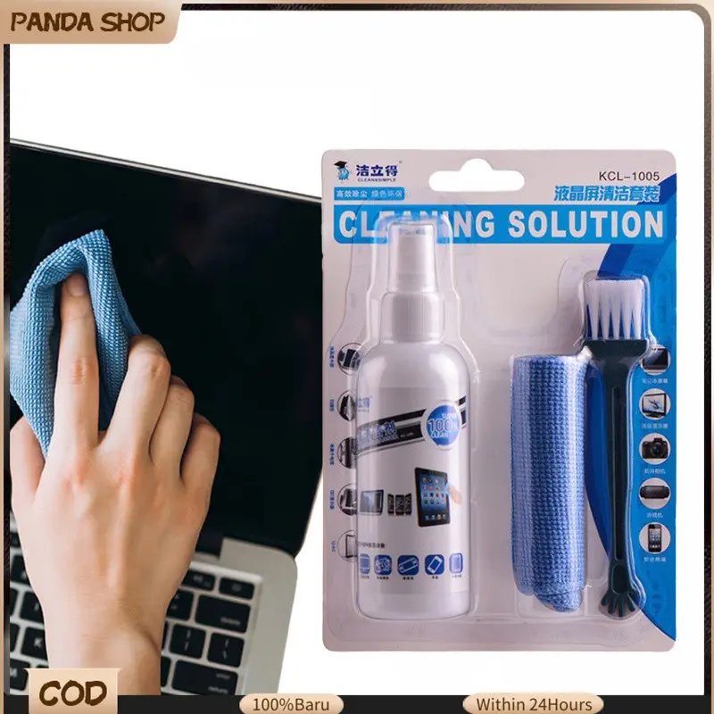 Screen Clean Set Kit 3 In1 LCD Screen Cleaning Kit Screen Cleaner Spray and Brush Wipe for ...