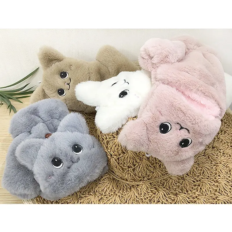 Găng Tay Dệt Kim Hở Ngón Cho Nữ, Giữ Ấm Mùa Đông, Găng Tay Cổ Tay HY, Tai Mèo Dễ Thương Bao Tay 1