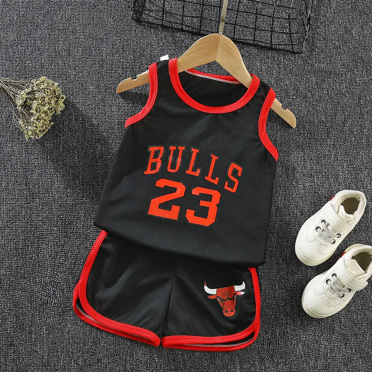SETELAN IMPORT / BULLS HITAM / BAJU BASKET ANAK / KAOS SINGLET ANAK LUCU / BAJU IMPORT ANAK ANAK TERBARU / BAJU BASKET ANAK TERMURAH / COD Sport