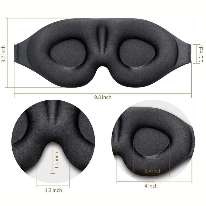 Blockout Light 3D Contoured Blindfold, 1 Count Adjustable Reusable Sleep Eye Mask For Men And Women 2