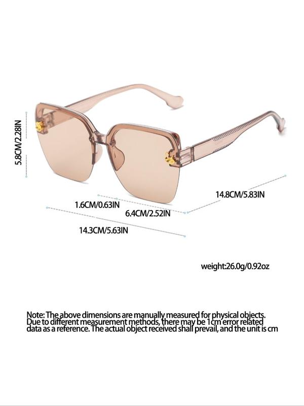 Unisex Vintage Frameless Square Sunglasses, Trendy Sunglasses for Everyday Use, Fashion Accessories for Outdoor Activities 6
