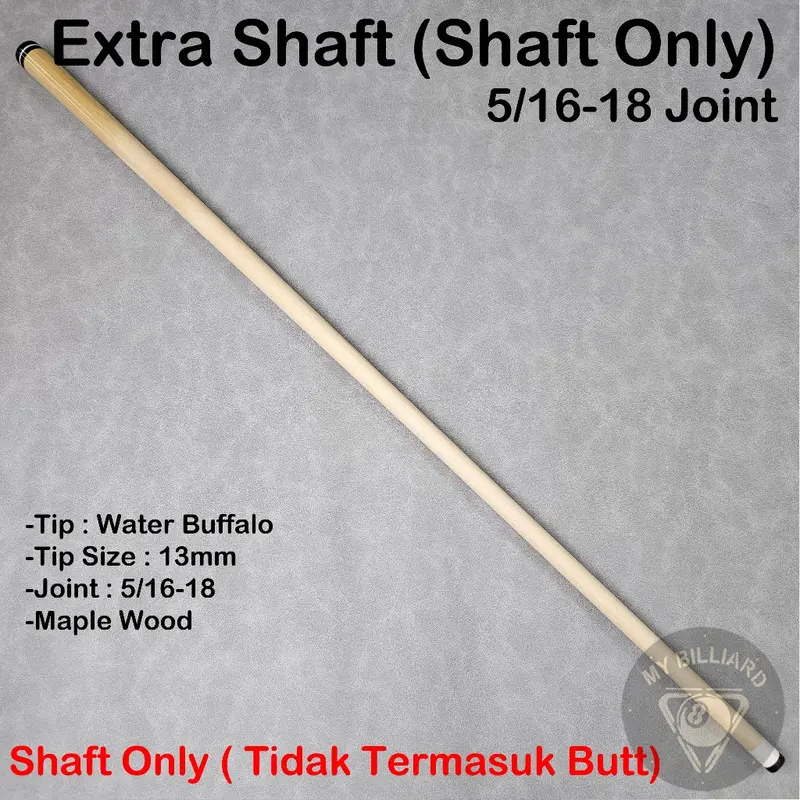 Shaft Only Extra Shaft Billiard - Maple Wood Shaf Kayu Billiar Tanpa Butt 3