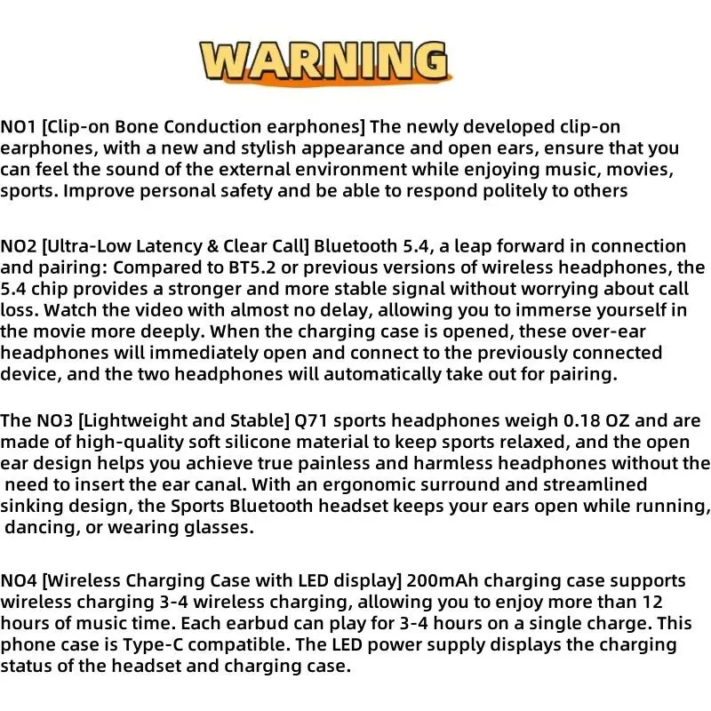 Wireless Ear Hook Earphone, Long Standby Gaming Headset with Digital Display Charging Case, Bluetooth-compatible Earbuds for Sports Running Audio Electronic 2