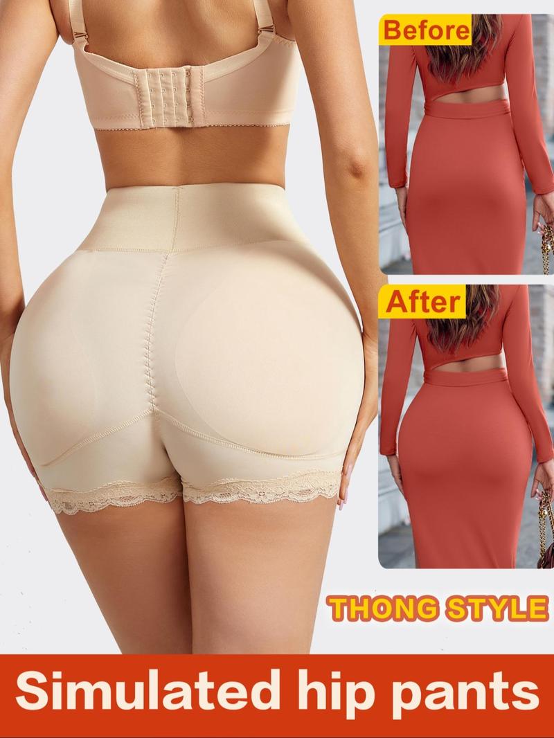 Product Introduction of Women's Contrast Lace High Waist Shapewear Shorts, Tummy Control Butt Lifting Shaper, High Stretch Shapewear Bottoms for Daily Wear 1