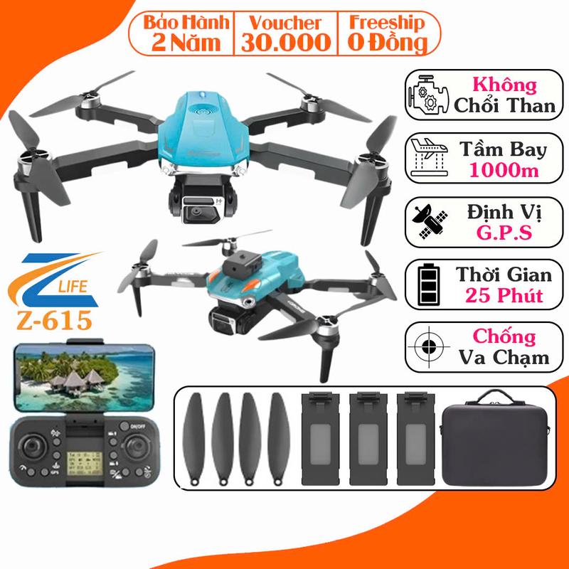 Máy bay camera flycam mini Zlife 615, flycam drone điều khiển từ xa quay phim, chụp ảnh, Động cơ không chổi than, Cảm biến chống va chạm