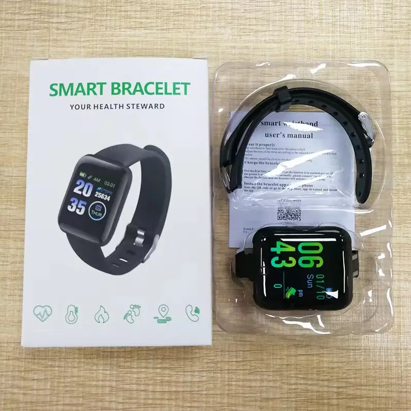 Đồng Hồ Thông Minh Bluetooth, 116Plus, Có Tính Năng Gọi Điện, Đo Nhịp Tim Và Huyết Áp, Vòng Đeo Tay Thông Minh, Thích Hợp Cho Thể Thao Và Thể Dục, Đếm Bước Đi, Tương Thích Với Fitpro, 116 Plus