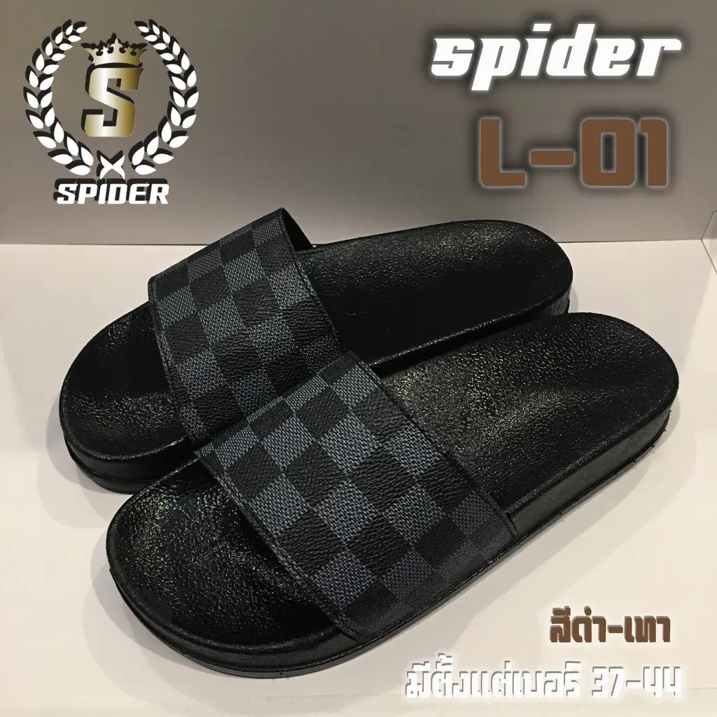 รองเท้าแตะ SPIDER รุ่น L01 สีดำ มีไซส์ 37-44 มีตารางไซส์ในรูปภาพ