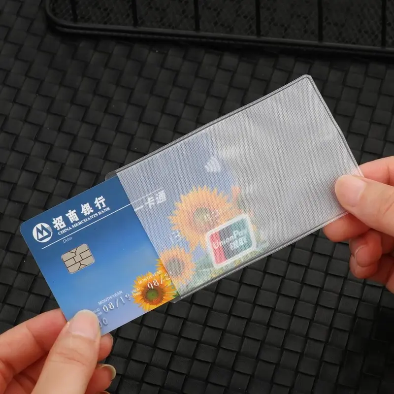 Chủ thẻ ID mờ an toàn, 10 CÁI, làm bằng PVC, thích hợp cho đồ dùng học tập và văn phòng, Hộp đựng thẻ ngân hàng, Hộp đựng thẻ làm việc 5