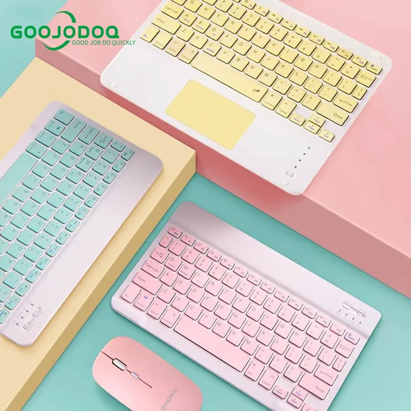 Goojodoq 2nd gen Pro 10 Inch 3 in 1 Wireless Bluetooth Keyboard Lightweight Portable For iPad Samsung Xiaomi Phone Lampu Laptop