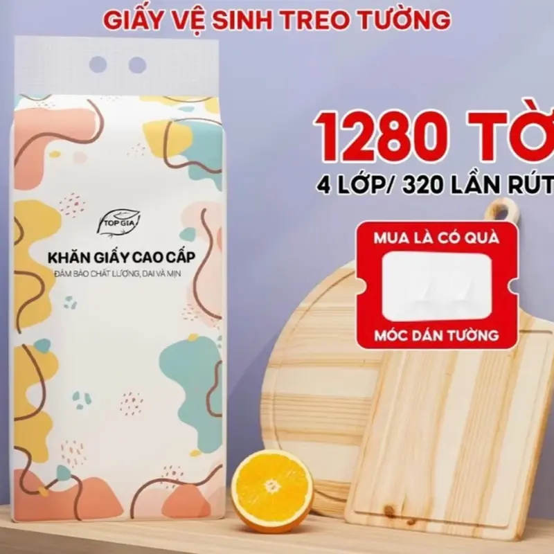 Khăn giấy rút treo tường 1280 tờ 4 lớp tiện lợi sử dụng trong gia đình 1