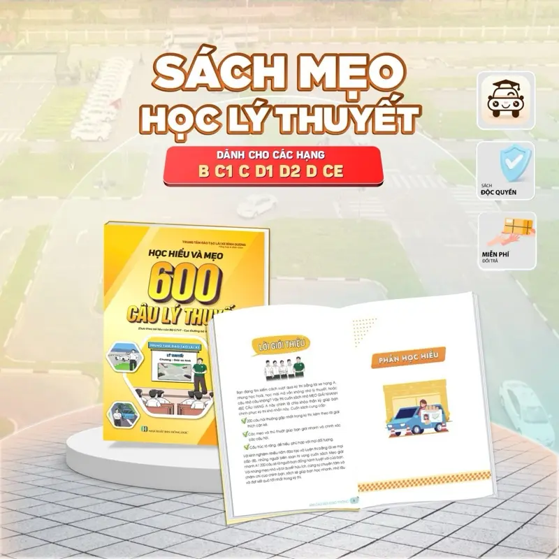 sách học hiểu & mẹo 600 câu 2025 ( hạng B C1 C D1 D2 D ) 2