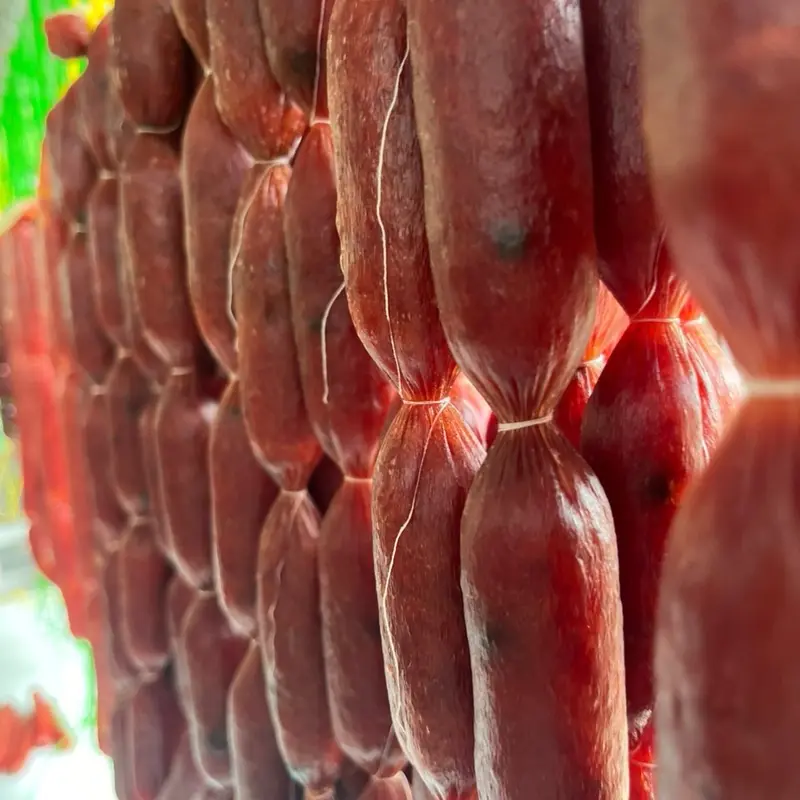 1 KG ( 2 gói ) LẠP XƯỞNG HEO SẤY KHÔ nhà cô Hoà , đóng gói + hút chân không cẩn thận 7