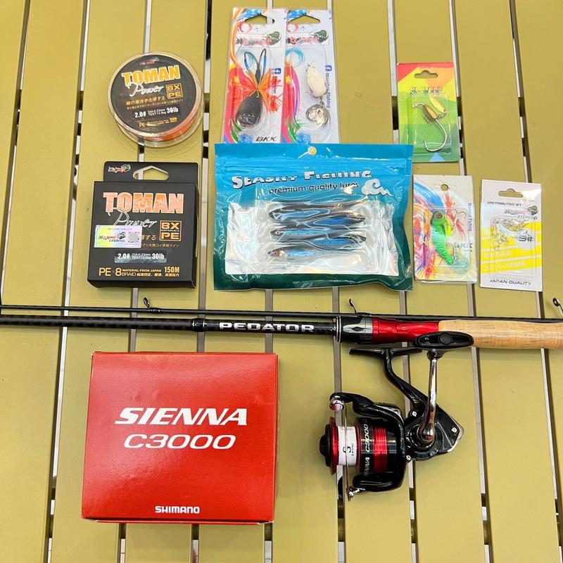 [ BẢO HÀNH 2 NĂM ] Bộ Combo Lure Đa Địa Hình Nổi Lửng Chìm , Cần Câu Monster Pedator , Máy Shimano Sienna 3000 , Full Phụ Kiên Đi Câu Fishing Bắt Cá Câu Cá Ca Fish